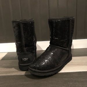 ✨SALE✨ Black Sequin Classic Short UGG Boots